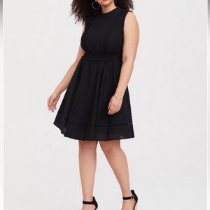 Torrid Black Eyelet Skater Dress Size 4 / 4X